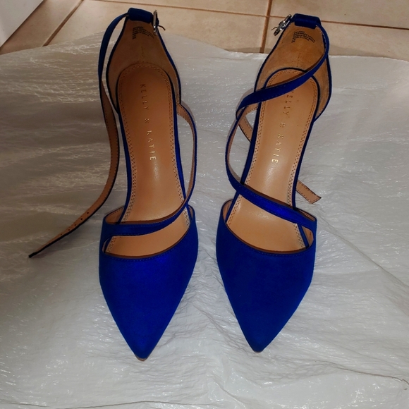Kelly & Katie Shoes - Kelly & Katie Sevama Pump- Blue Faux Leather